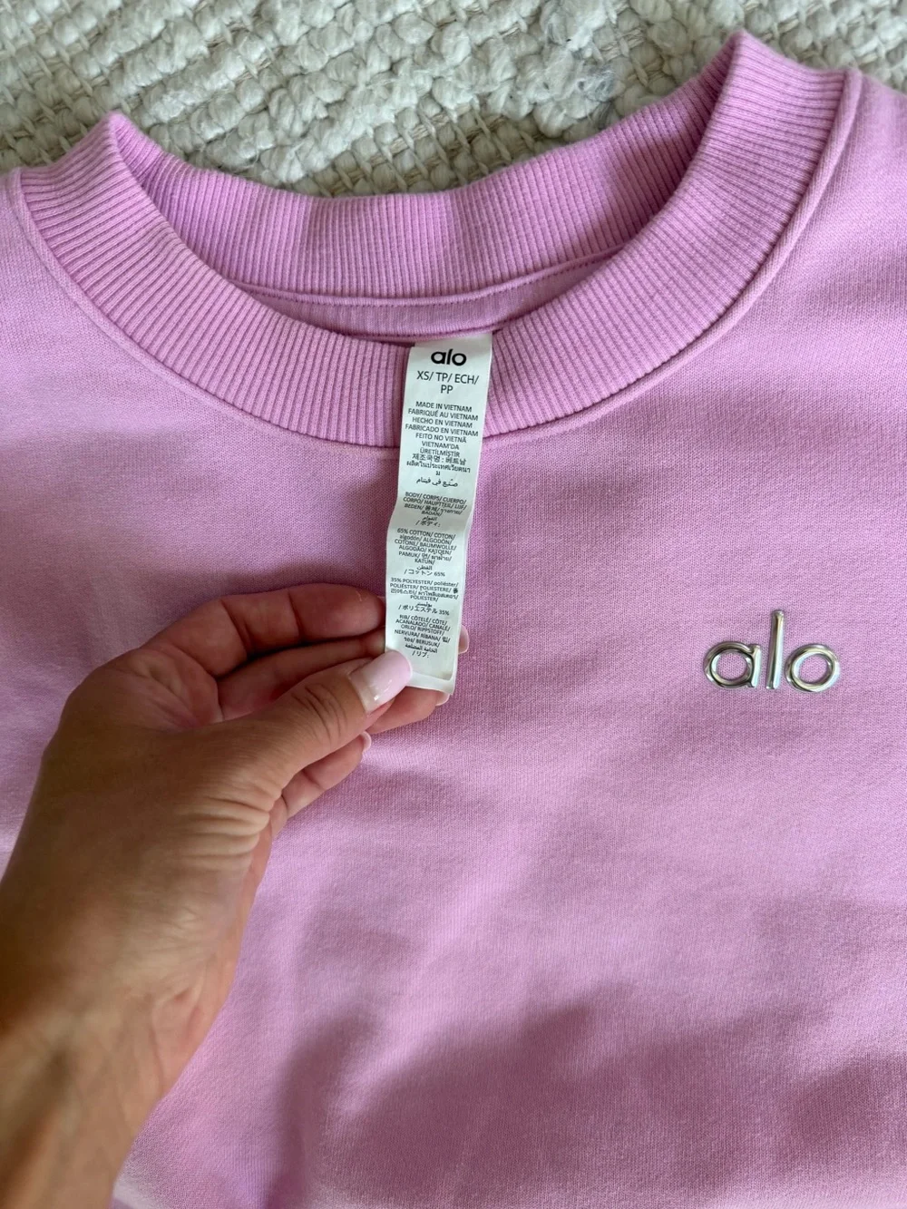 Alo yoga crew neck Cropped pink sweatshirt
